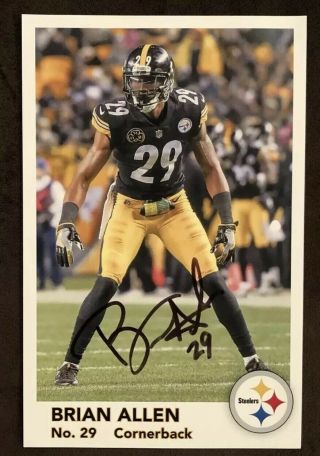 Brian Allen Autograph Pittsburgh Steelers Signed 5x8 Photo