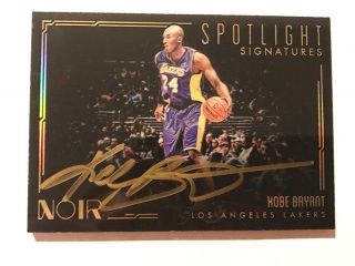 Kobe Bryant Lakers 2017 - 18 Panini Noir Spotlight Signatures Auto 73/125 Sp