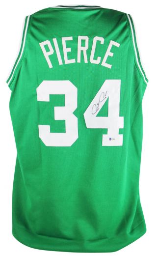 Celtics Paul Pierce Authentic Signed Green Jersey Autographed Bas