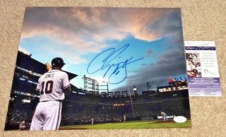 Chipper Jones Signed 11x14 Photo Atlanta Braves Mlb Baseball Hall Of Fame Jsa