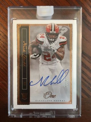 2018 Panini One Nick Chubb On Card Rookie Auto /25 Cleveland Browns