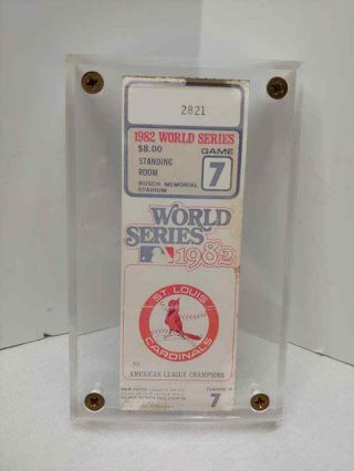 Vintage 1982 World Series Game 7 St.  Louis Cardinals Ticket Stub Busch Stadium