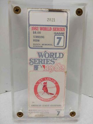 Vintage 1982 World Series Game 7 St.  Louis Cardinals Ticket Stub Busch Stadium 2