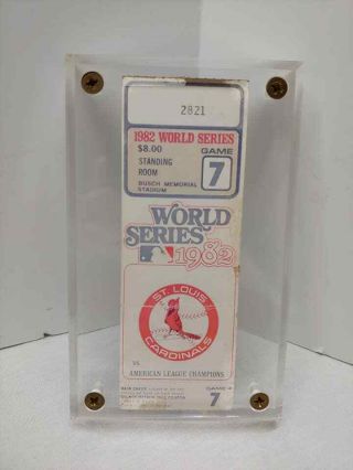 Vintage 1982 World Series Game 7 St.  Louis Cardinals Ticket Stub Busch Stadium 3