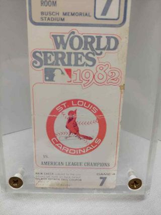 Vintage 1982 World Series Game 7 St.  Louis Cardinals Ticket Stub Busch Stadium 5