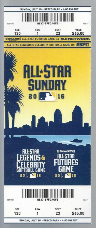 2016 Baseball All - Star Sunday Futures Full Ticket - - Alex Bregman