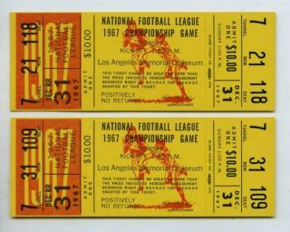 1967 Nfl Championship Game Phantom Tickets Ice Bowl (2 Pc)
