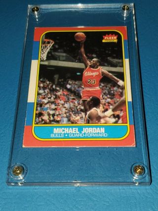 1986 - 1987 Fleer Michael Jordan Basketball Rookie Card 57 100 Authentic Rc