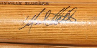 Autographed Baseball Bat Louisville Slugger Model P72 Mel Hall Jr Powerized