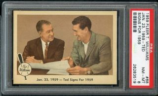1959 Fleer Ted Williams 68 Ted Signs Psa 8 Nm/mt 306934 (kycards)