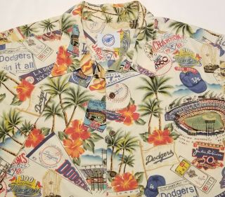 Reyn Spooner Los Angeles Dodgers Mlb Aloha Hawaiian Made In Usa Mens Xxl Shirt