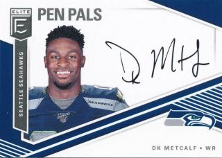 Dk Metcalf 2019 Donruss Elite Pen Pals Auto On Card Rc