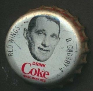 Bill Gadsby Hof 1965 - 66 Coke Cap Vintage Coca Cola Nhl Hockey Memorabilia