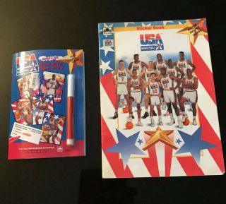 Usa Dream Team Sticker Book Mark & See Marker Jordan Basketball Magic Barkley