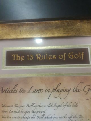 The 13 Rules of Golf Framed 2