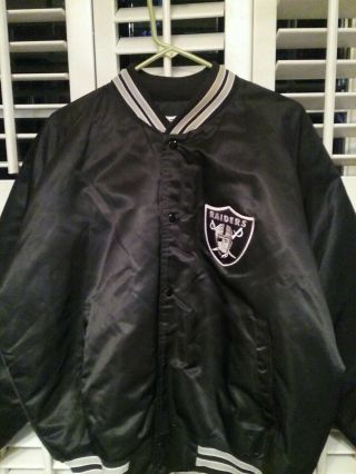 Vintage Los Angeles Raiders Chalk Line Satin Jacket Ex Cond.  Oakland Sz Xxl