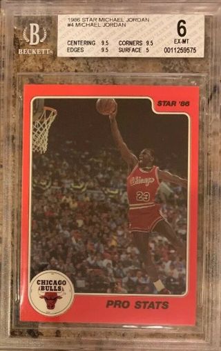 Michael Jordan 1986 Star 4 Bgs 6 W/ 3 9.  5s