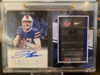 2018 Panini Origins Josh Allen Rookie Auto Patch One Of One 1/1 Rpa Tag Shield
