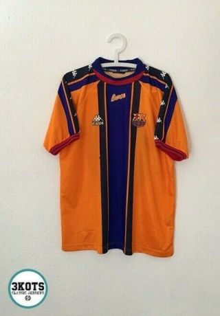 Barcelona Fc 1997/98 Away Football Shirt L Kappa Vintage Soccer Jersey 5