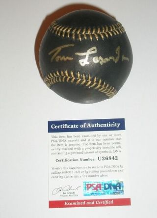 Tommy Lasorda Signed Autograph Black Official Ml Baseball Psa Dodgers Hof