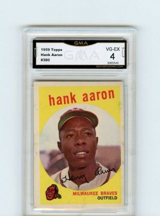 1959 Hank Aaron Topps Vg - Ex 380 Braves Legend High End Card