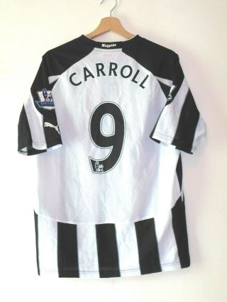 9 Carroll 2010 Newcastle United Fc Football Shirt Jersey Size M Puma Tricot