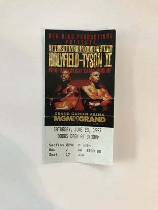 Mike Tyson vs Evander Holyfield II Ticket stub The Bite Fight June 28 1997 MGM 5