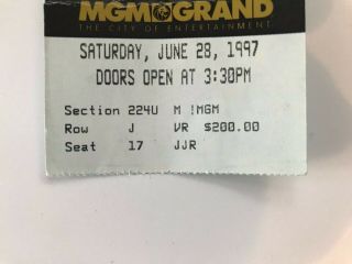 Mike Tyson vs Evander Holyfield II Ticket stub The Bite Fight June 28 1997 MGM 6