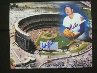 Mets Great The Man Who Thru Out First Pitch At Shea Jack Fisher Auto 8x10 W/coa