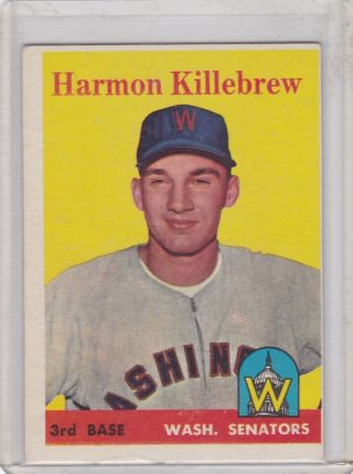 Rm: 1958 Topps Baseball Card 288 Harmon Killebrew Hof Senators - Ex - Exmt Oc