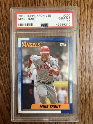 2013 Topps Archives Mike Trout 1990 Style 200 Psa 10 Gem Angels
