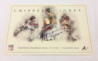 Chipper Jones Braves Hall Of Fame Hof Signed Autographed Poster Litho