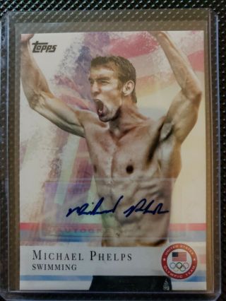 2012 Topps Us Olympic Team And Hopefuls Autographs 100 Michael Phelps Usa Auto