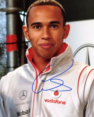 Formula One Champion Lewis Hamilton Mercedes Autograph,  Ip Signed Photo