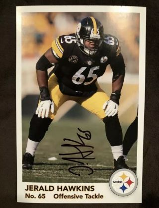 Jerald Hawkins Autograph Pittsburgh Steelers Signed 5x8 Photo