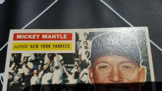 1956 Topps Mickey Mantle York Yankees 135 Baseball Card EX to Near 11