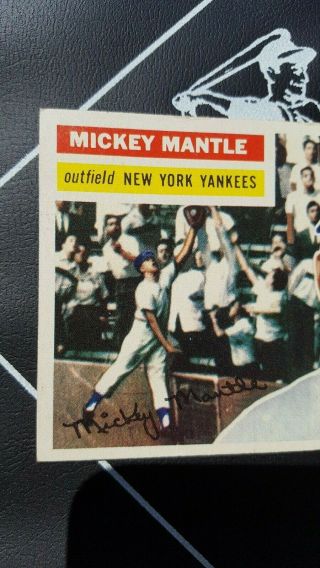 1956 Topps Mickey Mantle York Yankees 135 Baseball Card EX to Near 4