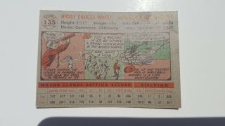 1956 Topps Mickey Mantle York Yankees 135 Baseball Card EX to Near 5