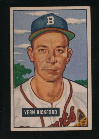 1951 Bowman Vern Bickford Ex Boston Braves 42 Card Well Centered 91216hm