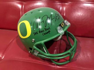Marcus Mariota Oregon Ducks Green Full Size Helmet Signed Rose Bowl