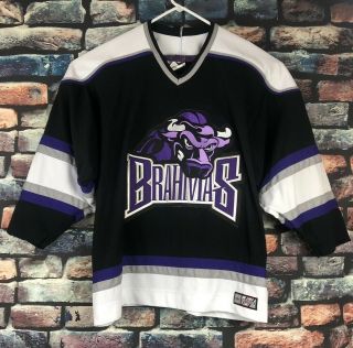 Fort Worth Brahmas Hockey Jersey Adult Size Xl Purple White Black Nytex Sports