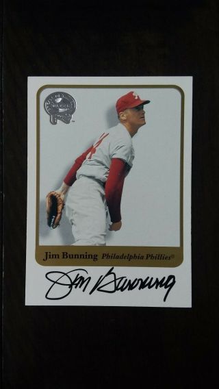2001 Greats Of The Game Autograph Jim Bunning On Card Auto