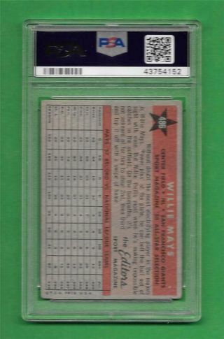 1958 Topps 486 Willie Mays All Star PSA VG 3 SF Giants old baseball card 2