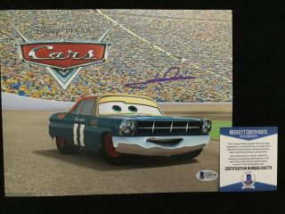 Mario Andretti Signed 8x10 Photo Beckett Bas Disney Pixar Cars Indy 500