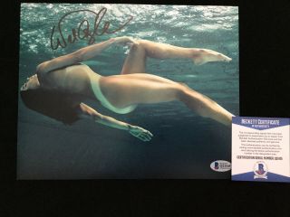 Natalie Coughlin Signed 8x10 Photo Beckett Bas Usa Olympic Swimmer Sexy 5