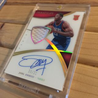 2014 - 15 Panini Immaculate Joel Embiid Acetate Rookie Patch Auto RPA /21 SSP 2