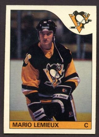 1985 - 86 Opc O Pee Chee 9 Mario Lemieux Rc Pittsburgh Penguins Crease