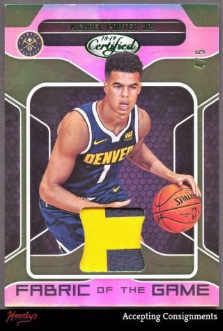 2018 - 19 Certified Fabric Mirror Green Michael Porter Jr.  2 - Color Patch Rc 4/5