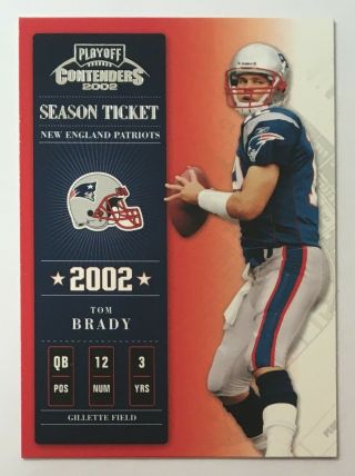 Tom Brady 2002 Playoff Contenders Season Ticket Rare Early Card 7