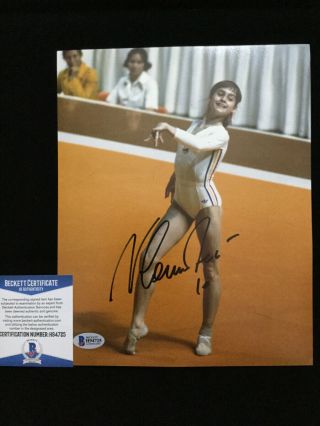 Nadia Comaneci Signed 8x10 Photo Beckett Bas Olympic Gymnastics Legend 1